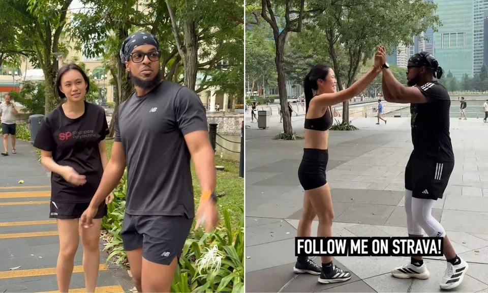 Videos of runner and influencer @alotmoremane racing two Singaporean joggers for a $50 cash prize have garnered thousands of views.