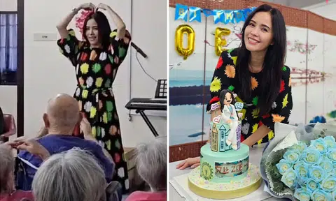 Zoe Tay celebrates 56th birthday with fans and residents at Lee Ah Mooi Old Age Home