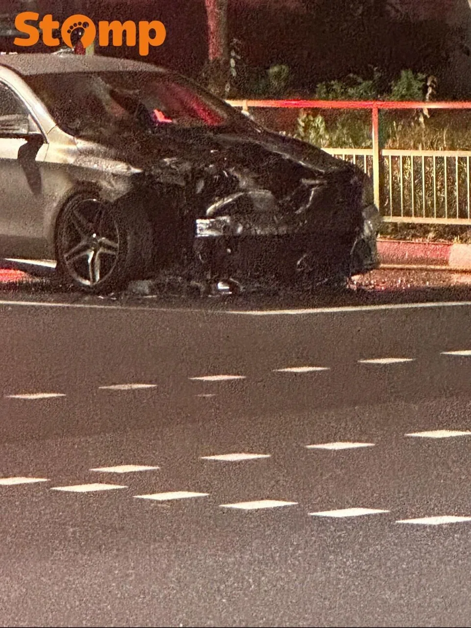 Car on fire at Dawson Road junction