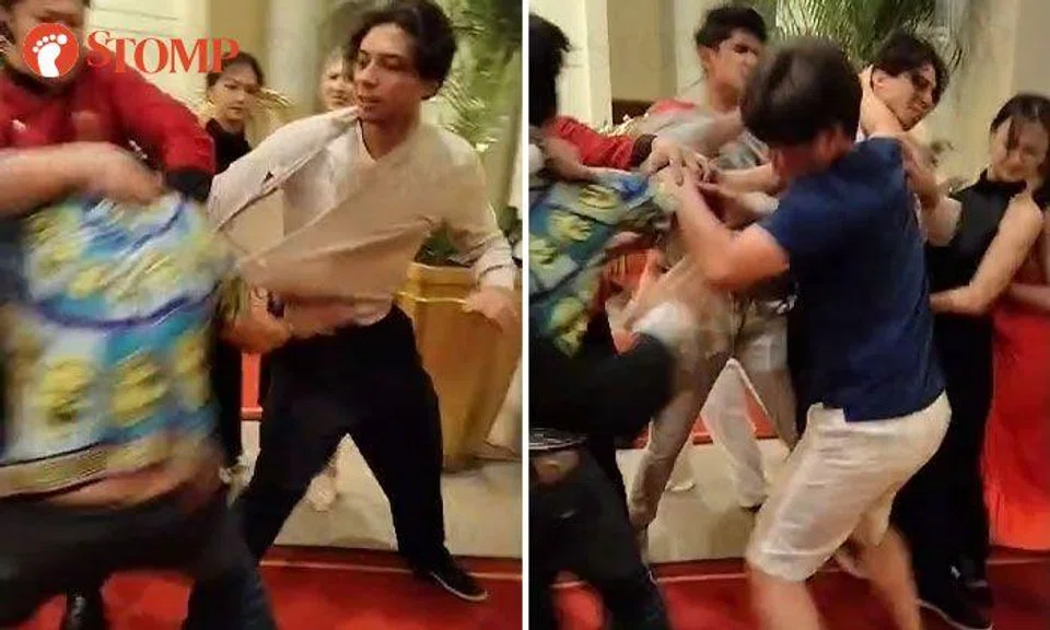 Fight erupts at The Fullerton Hotel on New Year's Day, 4 people assisting with police investigations