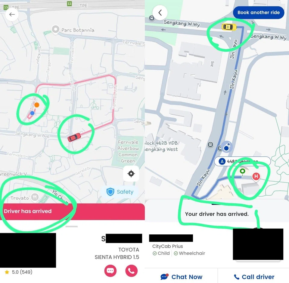 Wendy made bookings on Ryde (left) and CDG Zig (right).
