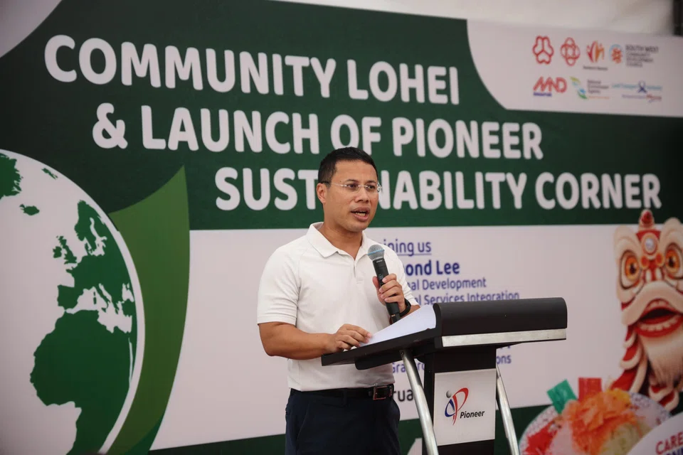 Minister for National Development Desmond Lee speaking during a Chinese New Year event in Pioneer on Feb 16.