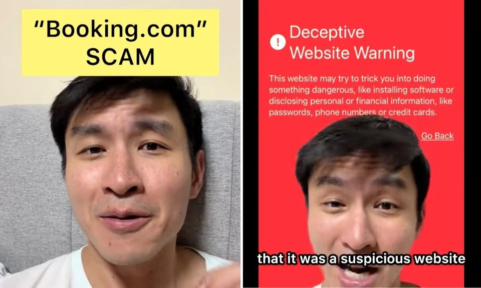 TikToker share about supposed scam targeting booking.com users