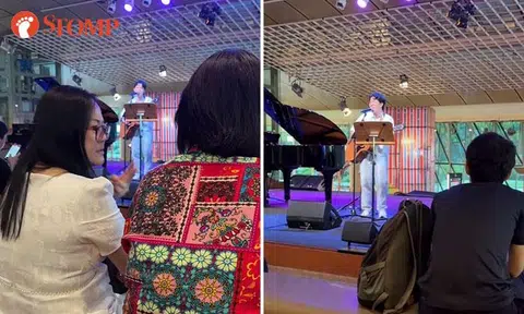 Audience member fed up with women chit-chatting through free performance at Esplanade Concourse