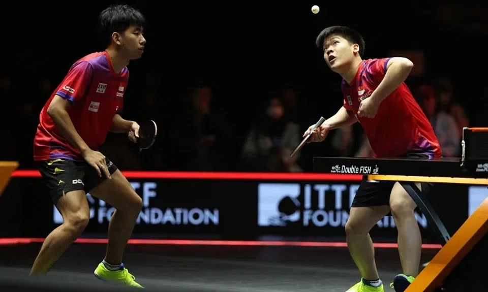 National table tennis players Koen Pang (left) and Izaac Quek are through to the semi-finals of the WTT Finals.