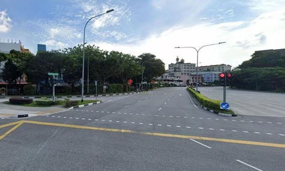 The police were alerted at 5.07am to an accident involving a car and a bicycle on Nicoll Highway towards Guillemard Road. SCREENGRAB: GOOGLE MAPS