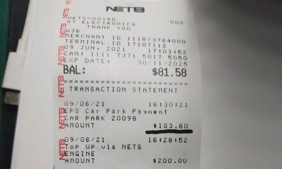 Man shocked to find he was charged $183.60 for parking at Benoi Road
