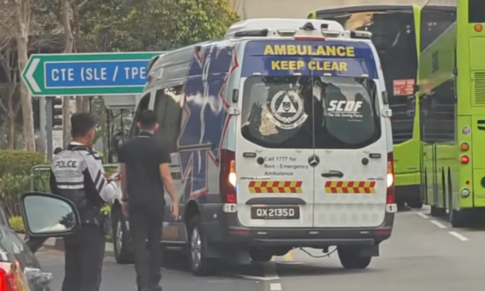 The ambulance was transporting a patient to Sengkang General Hospital.  