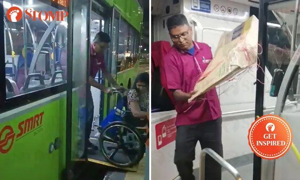 SMRT bus captain praised for assisting wheelchair user and carrying passenger's trolley off bus