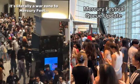 Long queues and massive crowds at Mercury Festival 2026.