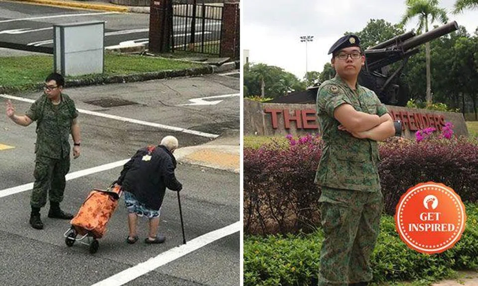 LCP Kyler helped to stop traffic so an old lady could cross the road. 