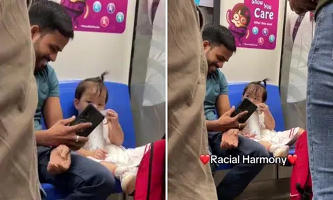 Netizens go gaga over wholesome interaction between man and toddler on train: 'So cute'