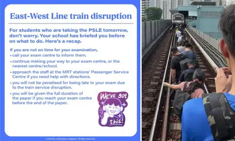 MOE assures pupils taking PSLE they will not be penalised for being late due to train disruption