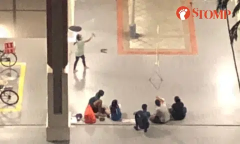 Causing a racket with their rackets: Youths play badminton during wee hours at Rivervale Street