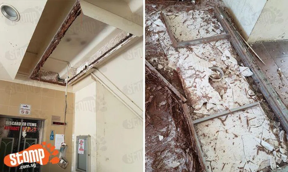 False ceiling at Tampines void deck collapses: Imagine if someone had ...