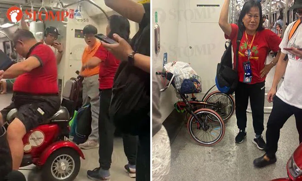 Woman so triggered by auntie's foldable bike on MRT that she says: 'Either you die or I perish'