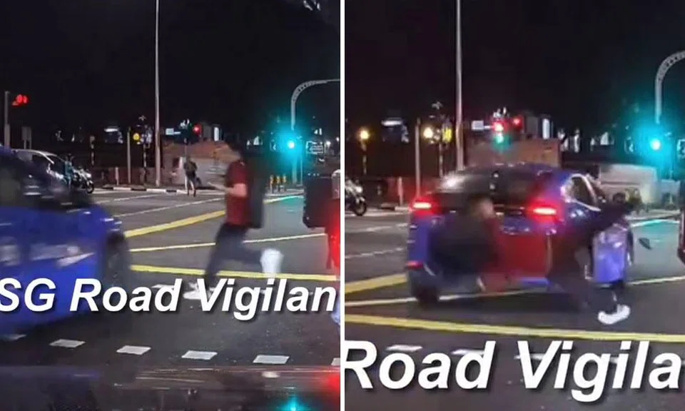 pedestrian ignores red man and gets hit by comfortdelgro taxi at yio chu kang road