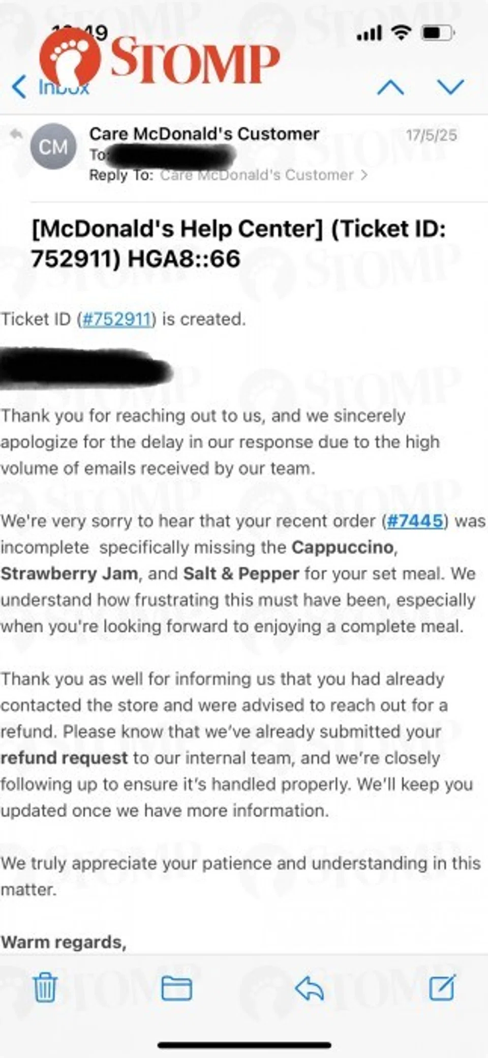 mcdonald's customer service