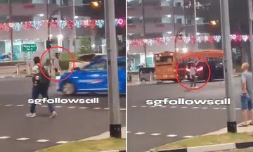 motorcyclist steps in to direct traffic at hougang junction