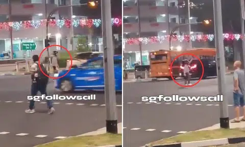 motorcyclist steps in to direct traffic at hougang junction