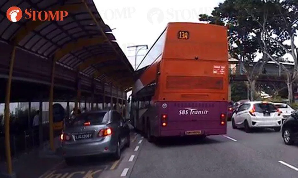 Double-decker bus hits taxi stand shelter at Bishan MRT Station, SBS Transit investigating