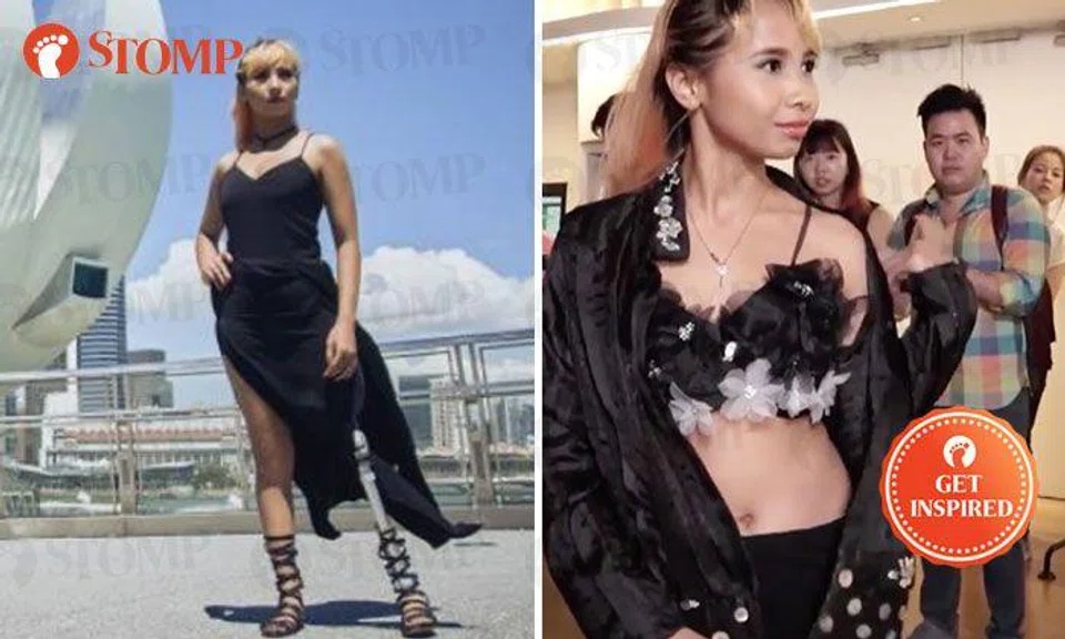 Woman beats the odds, models despite losing her leg to gangrene after accident