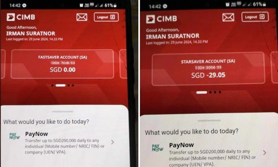 Man thought he had $5,000 in his CIMB accounts, shocked to see $0 and -$29.05