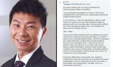 SingPost customer apologises for wishing coronavirus on staff after epic response goes viral