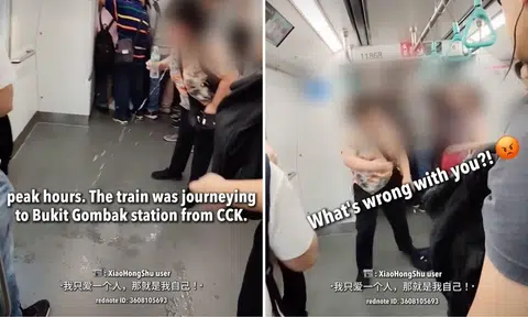 Woman drinks and spits water on MRT, female commuter gets praise for stepping in