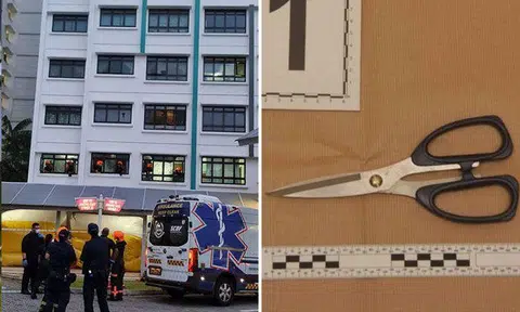 Lavan Saravana used a pair of scissors to stab a man on Dec 31. He also used it to scratch another man's car. PHOTO: SINGAPORE POLICE FORCE