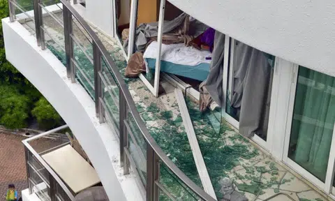 Glass doors and windows smashed after rupture of storage water heater at Marine Parade condo