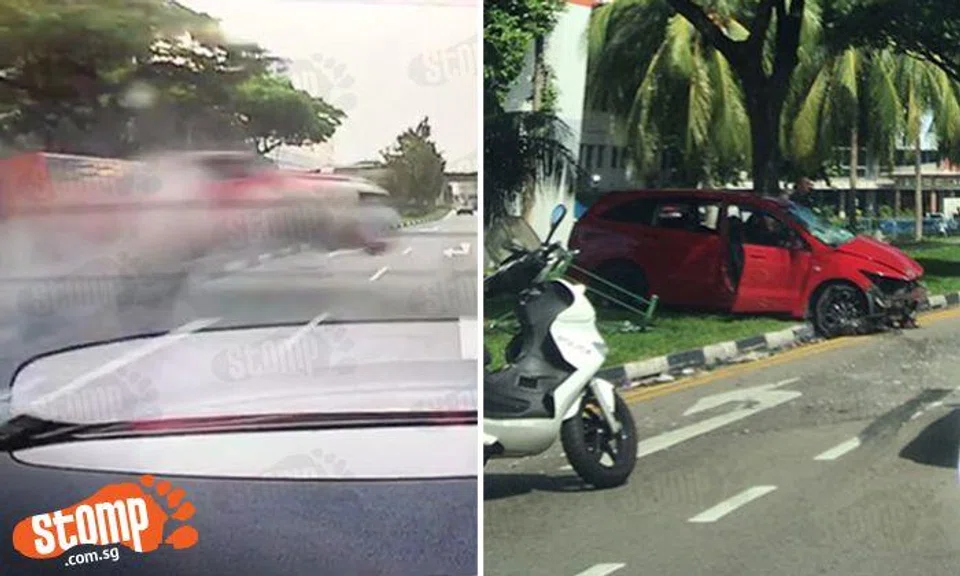Driver arrested after Eunos accident: New video shows the moment car crashed through road divider and 4 lanes before hitting bus