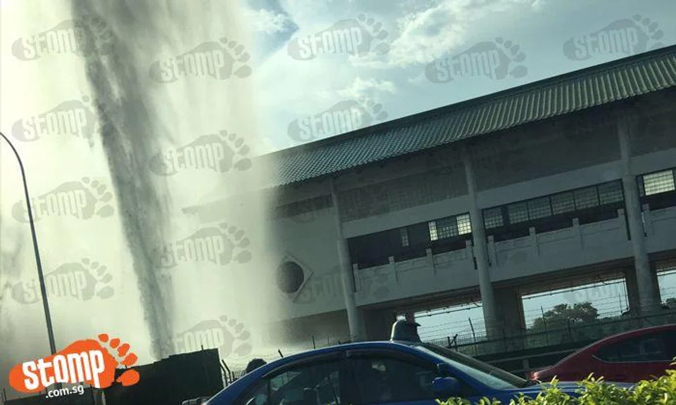 Massive 'waterfall' after pipe bursts beside AYE