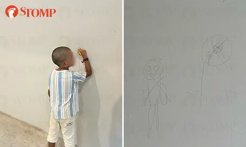 Stomper appalled as father does nothing to stop son from drawing on wall at Boon Lay HDB block