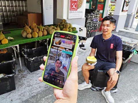 Mr Raay Lim started live-selling durians on TikTok in 2023. 