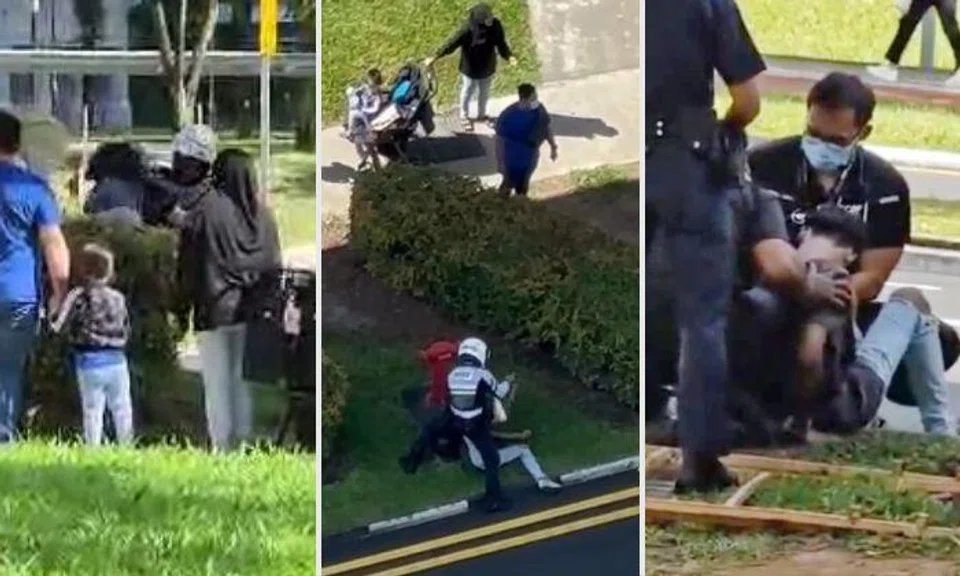 “I saw several members of the public trying to help intercept him. The motorcyclist struggled after being caught up to by the Traffic Police officers and was finally subdued in about two minutes.”