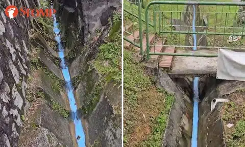 Water in Bukit Timah drain turns unnatural shade of blue, PUB monitoring situation