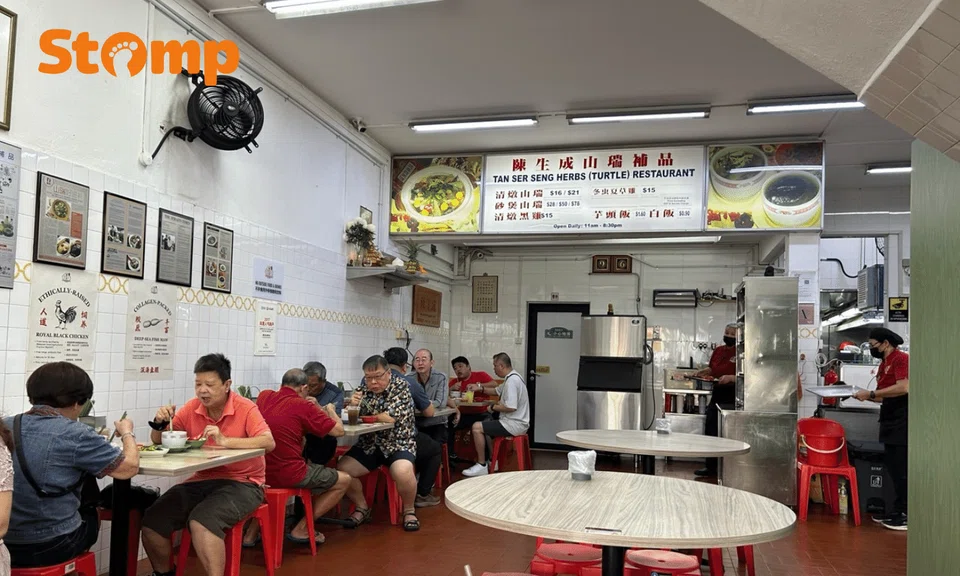 Inside the restaurant.