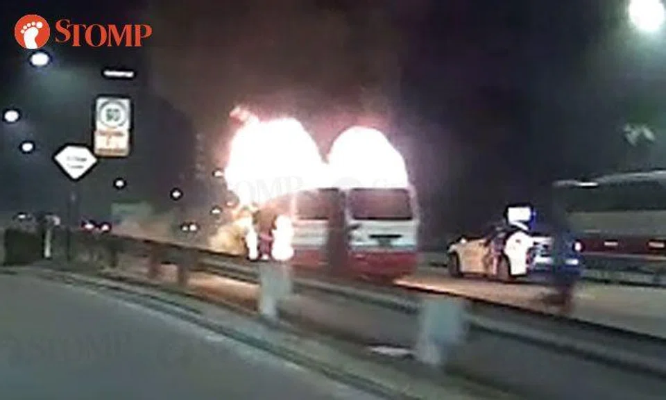 Men run from burning van on CTE