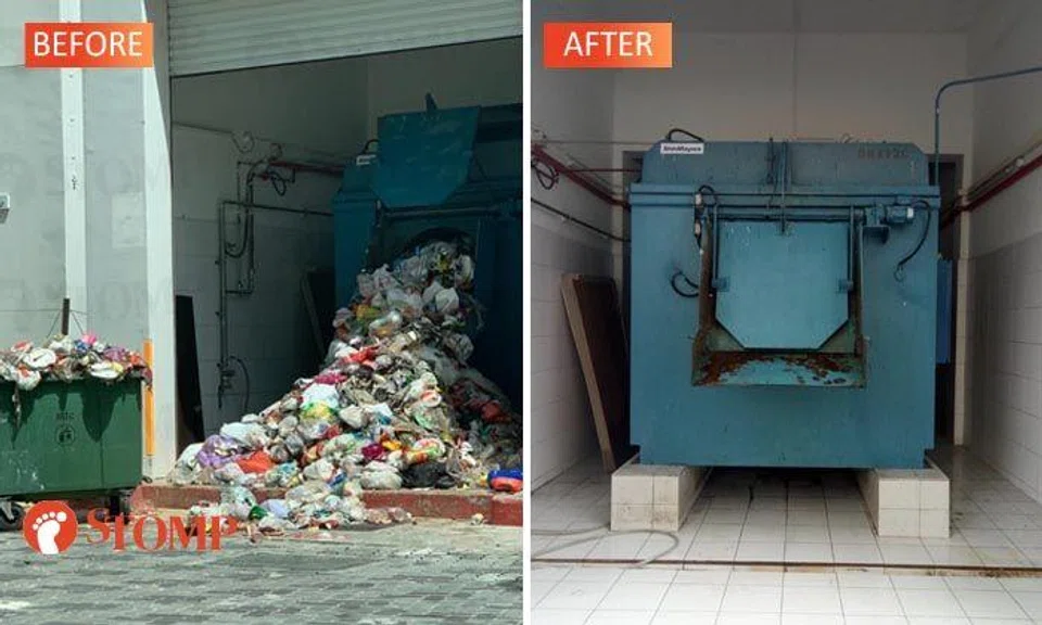 Rubbish chute in Bukit Batok choked due to mechanical fault, has been cleared by Town Council