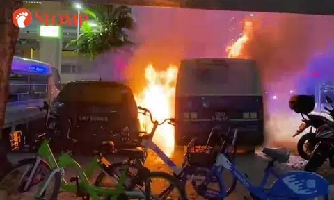 Car and van catch fire in MacPherson carpark: 'I was afraid vehicle might explode and hit me'