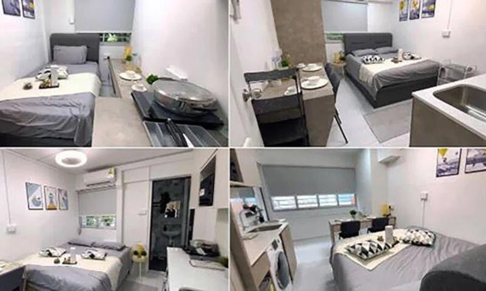 The man, who owns a shophouse at Block 731 Yishun Street 72, converted the upper floor of his shop into four “studio units” for rent, and listed the units on property websites PropertyGuru and 99.co.