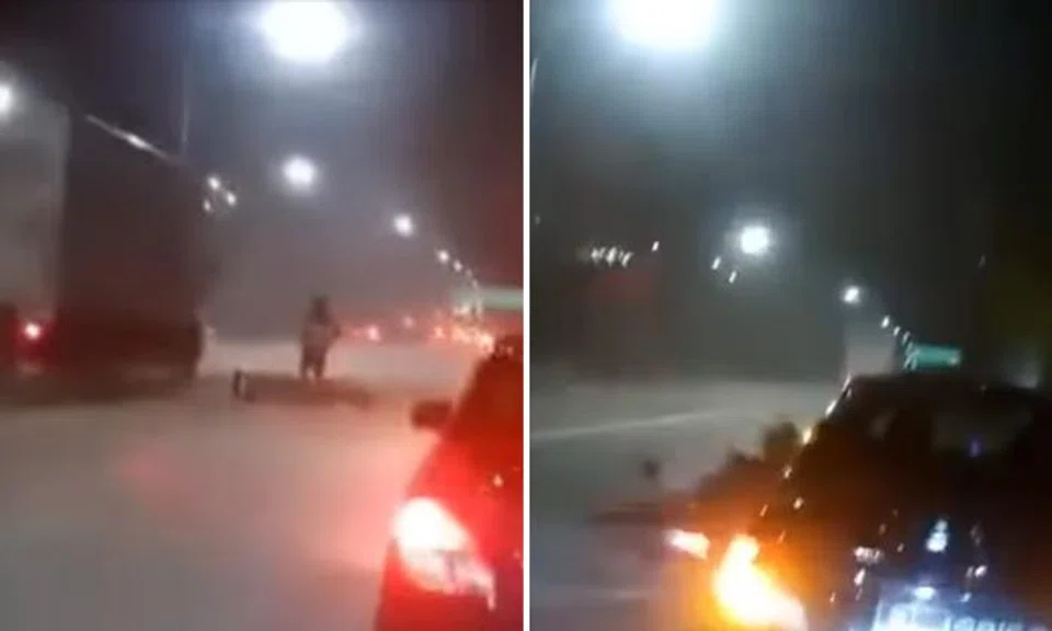 Spilled gravel on CTE causes motorcyclists to skid, woman taken to hospital