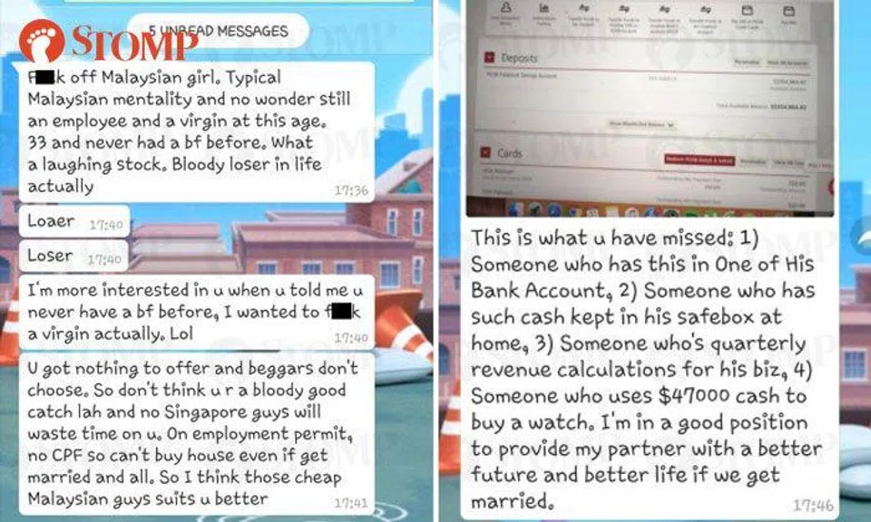 Guy from dating app turns nasty after getting rejected, says he's got $354k to show lady she's 'missing out'