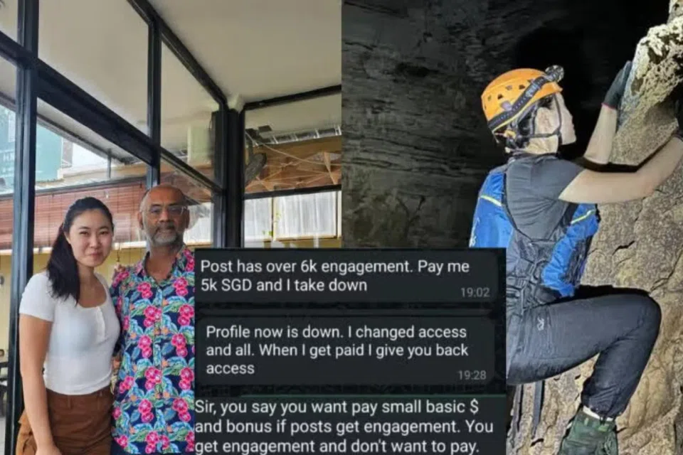 Images provided to 8World News show a conversation between Janney Hujic’s partner and her social media manager, the photo of Ms Hujic with Mr Kumar, and a separate image of her during a cave expedition. 