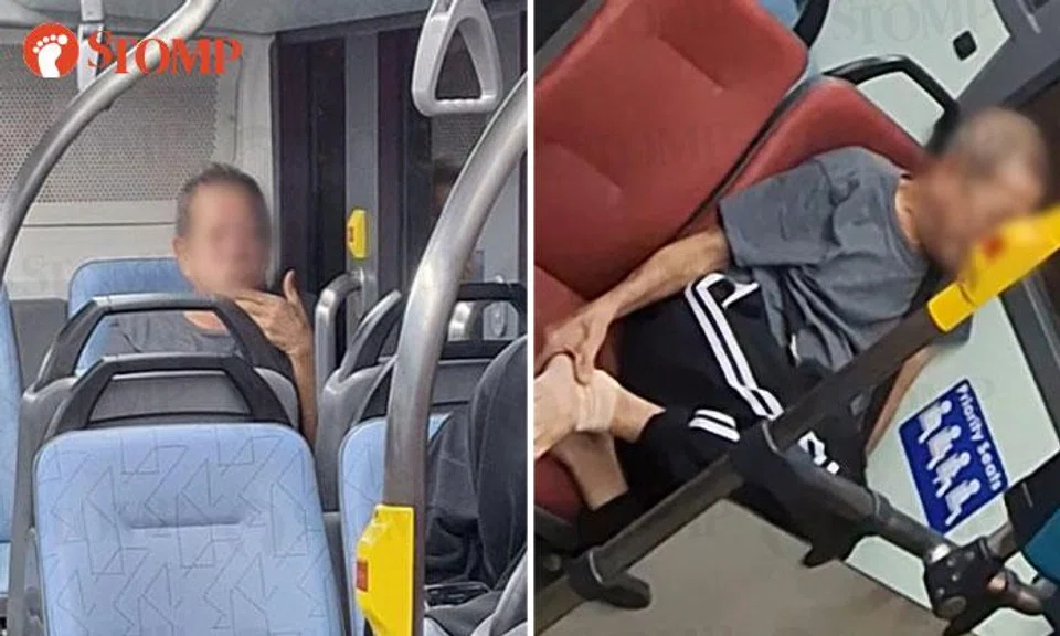 man spits in bus