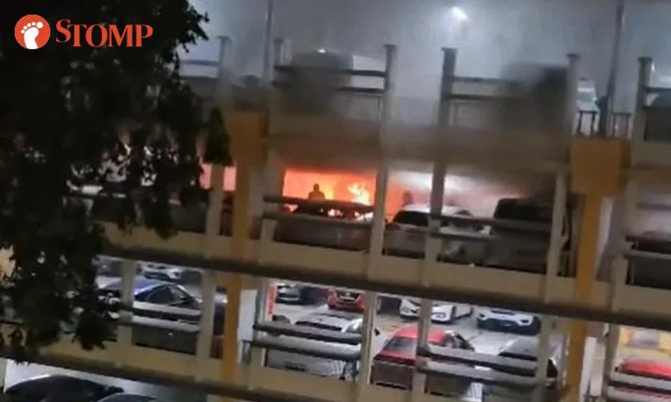 Fire at Bedok carpark sends people shouting and running through thick smoke