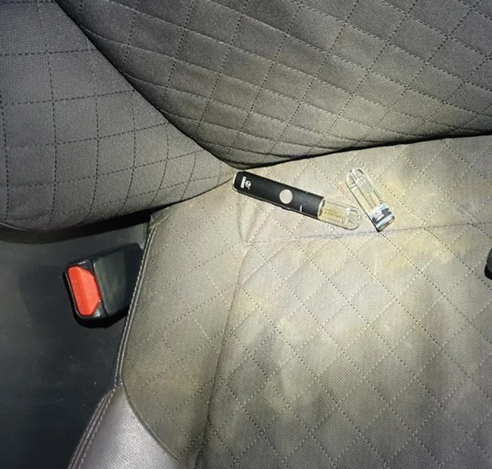 A vape and a pod in the vehicle were seized.