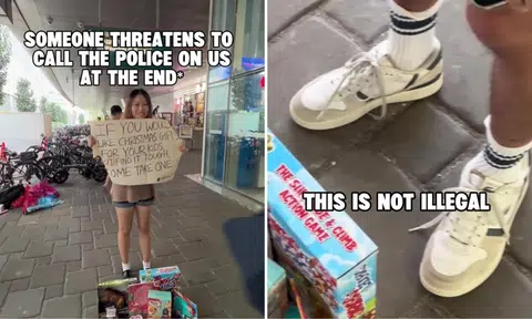 TikToker hands out free Christmas gifts at Waterway Point, man threatens to call police on him