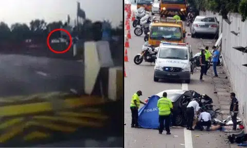  Fatal AYE accident: Video shows Merc driver making U-turn at Customs that sent him against traffic